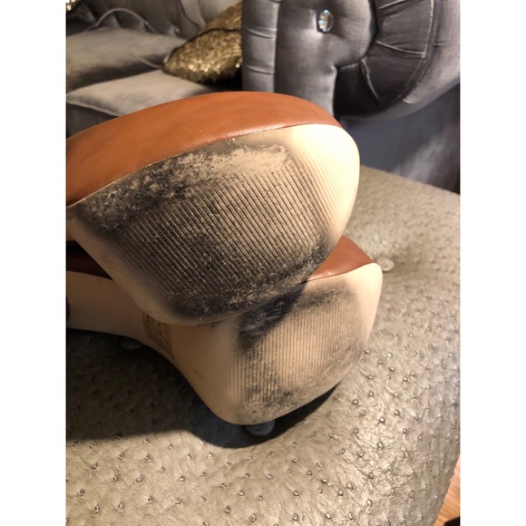 Shoe Dazzle Super Platform camel bootie Sz 11 - Picture 6 of 8